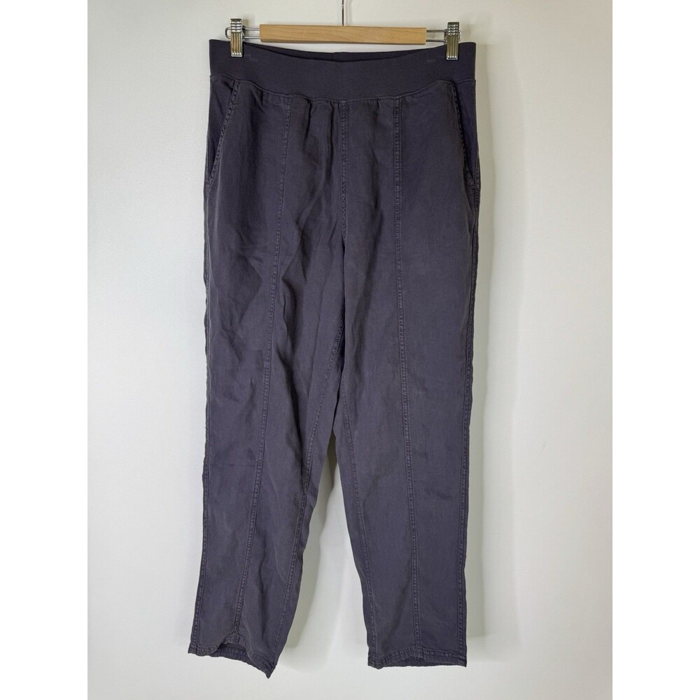 Faherty Women's Medium Gray Tencel Linen Organic Cotton Blend Arlie Pull On Pant